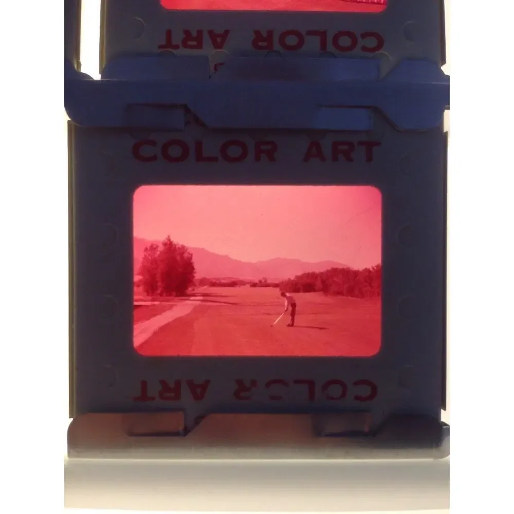 Lot of 4 Vintage 40s 50s Mid Century Man Playing Golf Photograph Color Slides